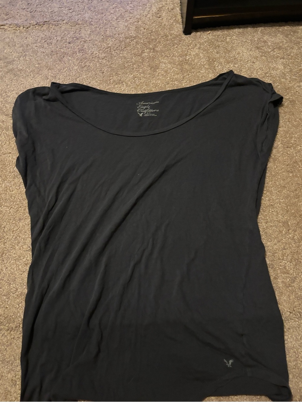 American Eagle Outfitters Navy Scoop Neck Short Sleeve Tee